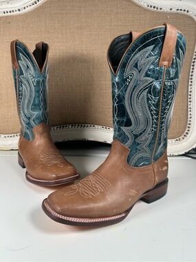 J.B. Dillon Western Boots Brown/Blue Leather Women’s Size 7.5 B NWOB